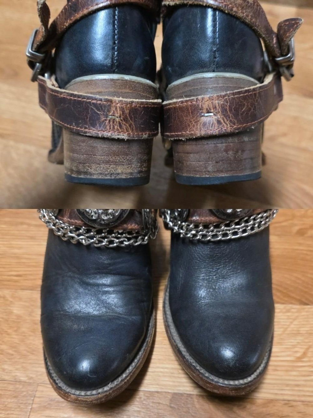 FREEBIRD BY STEVEN Freebird Mystic Chain Boot Belt Ankle Booties Size 5 - Picture 6 of 8